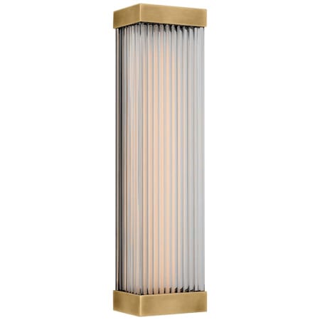 Visual Comfort Vance 14" Tall LED Bathroom Sconce Antique-Burnished Brass / Clear Glass