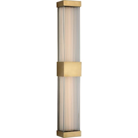 Visual Comfort Vance 24" Double LED Sconce with Clear Glass Rods by Chapman & Myers Antique Burnished Brass