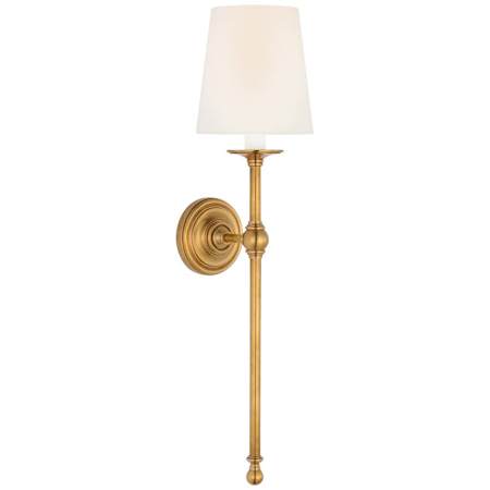 Visual Comfort Classic 29" Tall Wall Sconce Antique-Burnished Brass / Linen