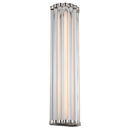Visual Comfort Kean 21" Tall Flush Mount Wall Sconce with Clear Glass Shade Polished Nickel