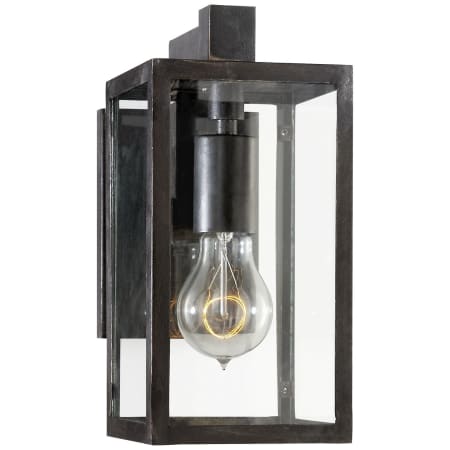 Visual Comfort Fresno 11" Framed Short Sconce with Clear Glass by Chapman & Myers Aged Iron