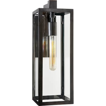 Visual Comfort Fresno 18" Framed Medium Sconce with Clear Glass by Chapman & Myers Aged Iron