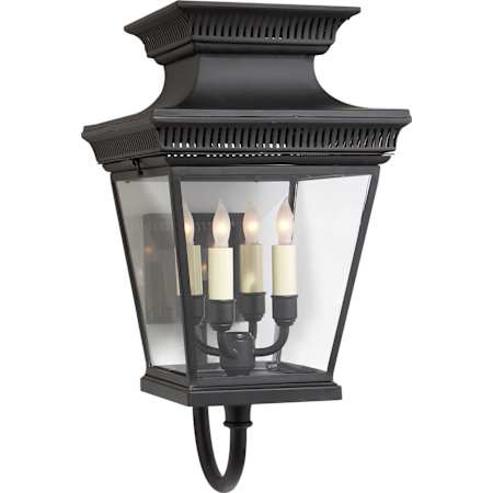 Visual Comfort Elsinore 21" Medium Bracket Lantern by Chapman & Myers Matte Black