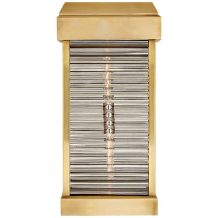 Visual Comfort Dunmore 23" Large Curved Glass Louver Sconce Light by Chapman & Myers Antique-Burnished Brass