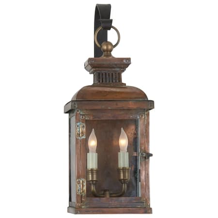 Visual Comfort Suffork 18" Small Scroll Arm Lantern in Natural Copper by E.F. Chapman Natural Copper