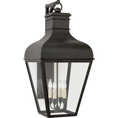 Visual Comfort Fremont 27" Medium Bracketed Wall Lantern in French Rust with Clear Glass by Chapman & Myers French Rust