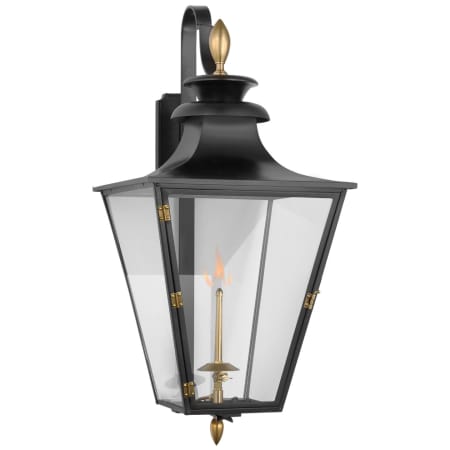 Visual Comfort Albermarle 31" Tall Gas Lantern Wall Sconce Matte Black / Brass