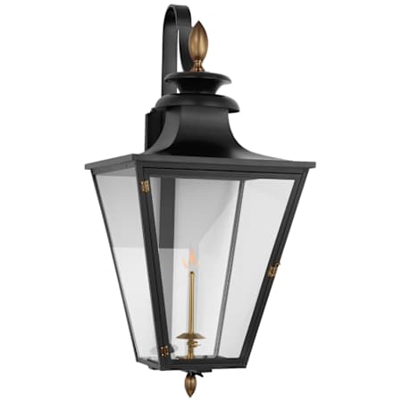 Visual Comfort Albermarle 40" Tall Gas Lantern Wall Sconce Matte Black / Brass