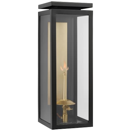Visual Comfort Fresno 17" Tall Gas Lantern Wall Sconce Matte Black