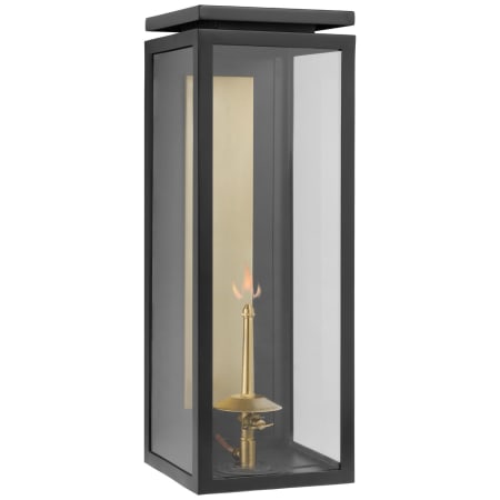 Visual Comfort Fresno 20" Tall Gas Lantern Wall Sconce Matte Black