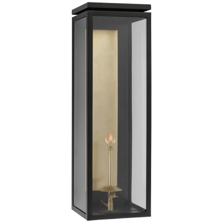 Visual Comfort Fresno 26" Tall Gas Lantern Wall Sconce Matte Black