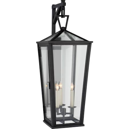 Visual Comfort Darlana 32" Large Tall Bracketed Wall Lantern in Bronze with Clear Glass by E. F. Chapman Bronze