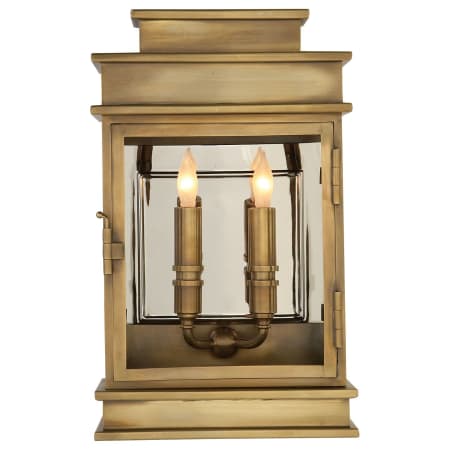 Visual Comfort Linear 15" Short Wall Lantern by Chapman & Myers Antique Burnished Brass