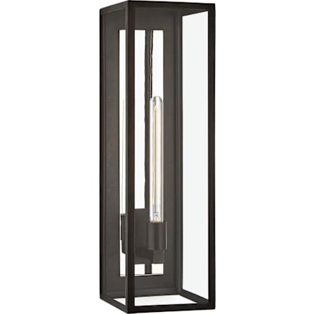 Visual Comfort Fresno 26" Grande 3/4 Wall Lantern in Aged Iron with Clear Glass by Chapman & Myers Aged Iron