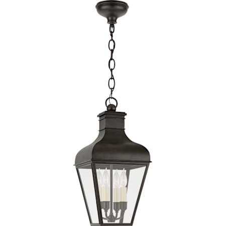 Visual Comfort Fremont 27" Medium Hanging Lantern in French Rust with Clear Glass by Chapman & Myers French Rust