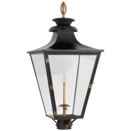 Visual Comfort Albermarle 30" Tall Gas Lantern Post Light Matte Black / Brass