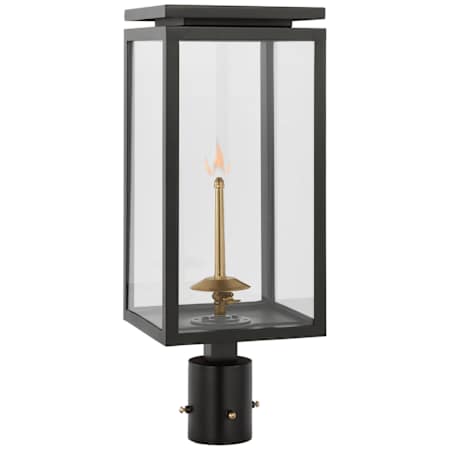 Visual Comfort Fresno 22" Tall Gas Lantern Post Light Matte Black