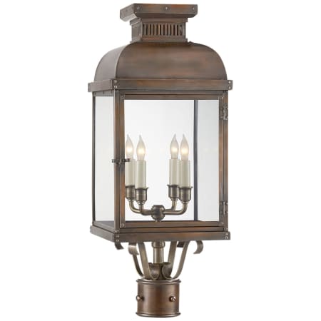 Visual Comfort Suffork 24" Post Lantern with Clear Glass by E.F. Chapman Natural Copper