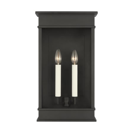 Visual Comfort Cupertino 2 Light 23" Tall Outdoor Wall Sconce Textured Black