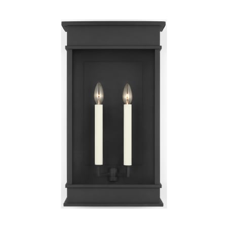 Visual Comfort Cupertino 2 Light 19" Tall Outdoor Wall Sconce Textured Black