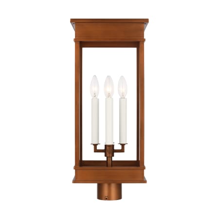 Visual Comfort Cupertino 4 Light 23" Tall Post Light Natural Copper