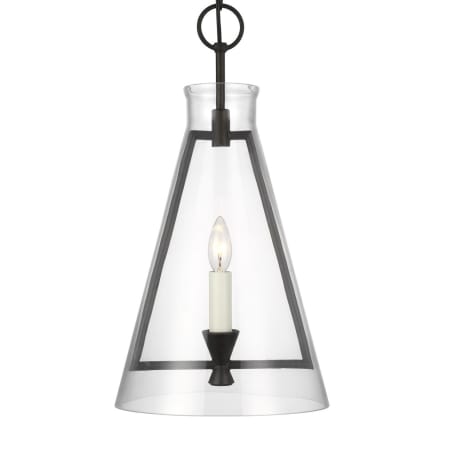 Visual Comfort Keystone 11" Wide Taper Candle Pendant Aged Iron