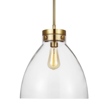 Visual Comfort Garrett 14" Wide Pendant Burnished Brass