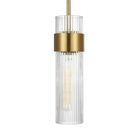 Visual Comfort Geneva 3" Wide Mini Pendant Burnished Brass
