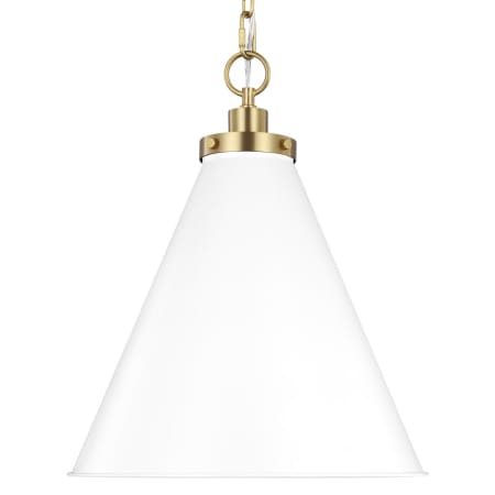 Visual Comfort Wellfleet 16" Wide Tapered Shade Pendant Matte White