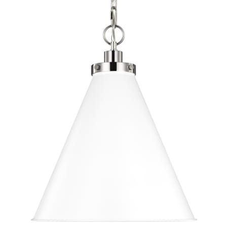 Visual Comfort Wellfleet 16" Wide Tapered Shade Pendant White Matte