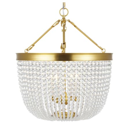 Visual Comfort Summerhill 4 Light 25" Wide Crystal Pendant Burnished Brass