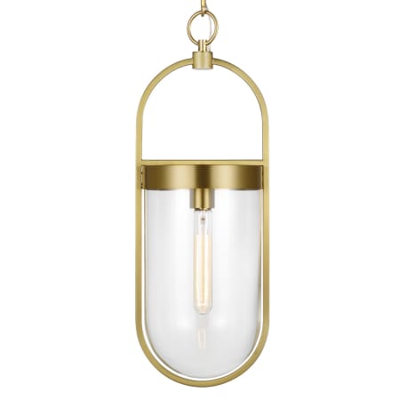 Visual Comfort Blaine 8" Wide Mini Pendant Burnished Brass