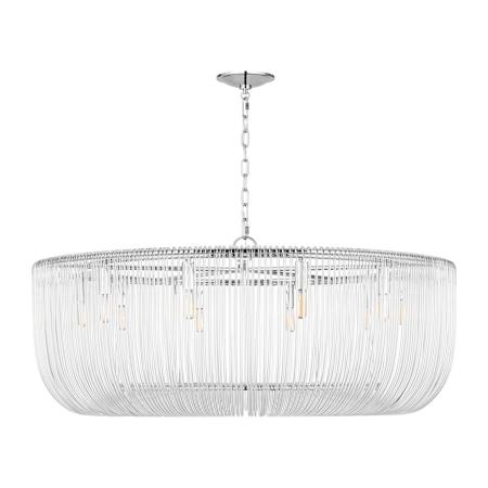 Visual Comfort Pierce 10 Light 42" Wide Pendant with Clear Glass Rods Polished Nickel