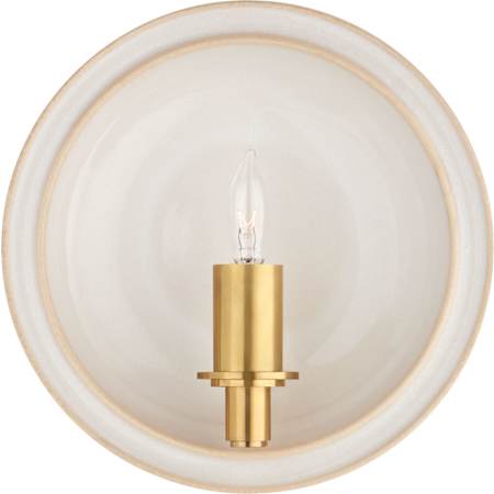 Visual Comfort Leeds 8" Small Round Ceramic Sconce by Christopher Spitzmiller Ivory