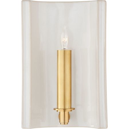 Visual Comfort Leeds 11" Small Rectangle Ceramic Sconce by Christopher Spitzmiller Ivory