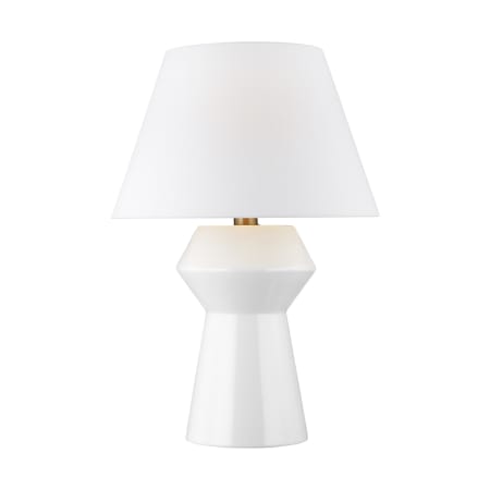 Visual Comfort Abaco Inverted 25" Tall Vase Table Lamps with Upper Taper Arctic White / Burnished Brass