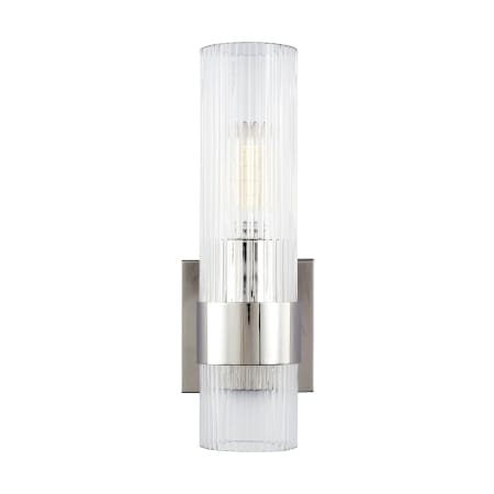 Visual Comfort Geneva 13" Tall Bathroom Sconce Polished Nickel
