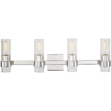 Visual Comfort Geneva 4 Light 30" Wide Vanity Light Polished Nickel