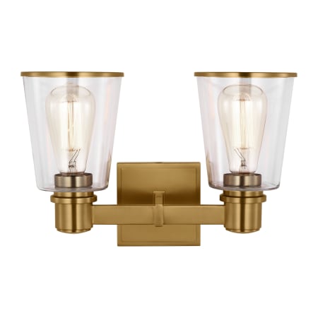 Visual Comfort Alessa 2 Light 14" Wide Vanity Light Burnished Brass