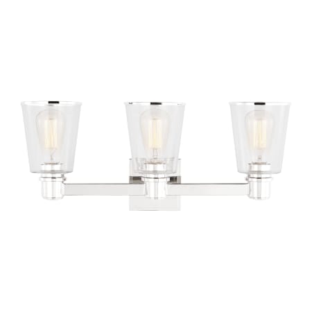 Visual Comfort Alessa 3 Light 22" Wide Vanity Light Polished Nickel