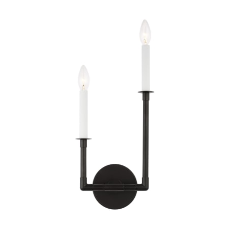 Visual Comfort Bayview 2 Light 18" Tall Bathroom Sconce - Right Orientation Aged Iron