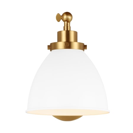 Visual Comfort Wellfleet 8" Tall Bathroom Sconce Burnished Brass