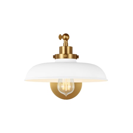 Visual Comfort Wellfleet 6" Tall Bathroom Sconce Burnished Brass