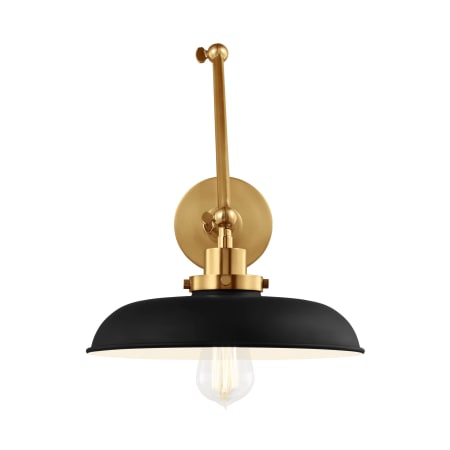 Visual Comfort Wellfleet 3" Tall Bathroom Sconce Burnished Brass
