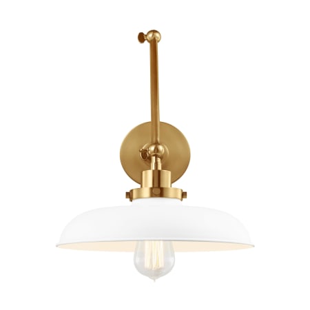 Visual Comfort Wellfleet 3" Tall Bathroom Sconce Burnished Brass