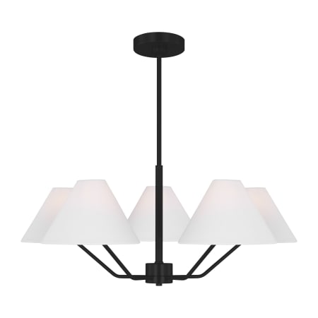 Visual Comfort Burke 5-Light Medium Chandelier by Drew & Jonathan Midnight Black