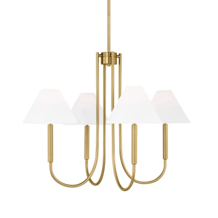 Visual Comfort Porteau 4-Light Medium Chandelier by Drew & Jonathan Satin Brass