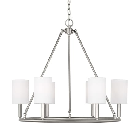 Visual Comfort Egmont 6-Light Large Chandelier by Drew & Jonathan Brushed Steel