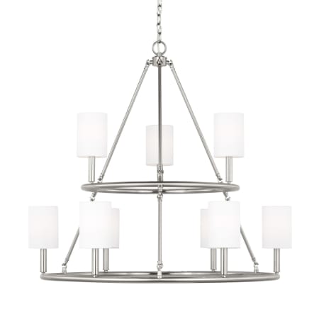 Visual Comfort Egmont 9-Light Extra Large Chandelier by Drew & Jonathan Brushed Steel