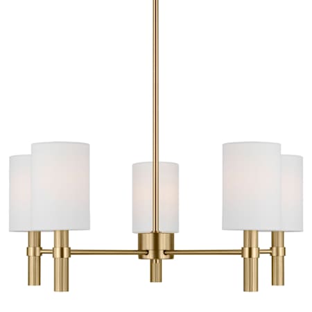 Visual Comfort Manor 5-Light Medium Chandelier by Drew & Jonathan Satin Brass
